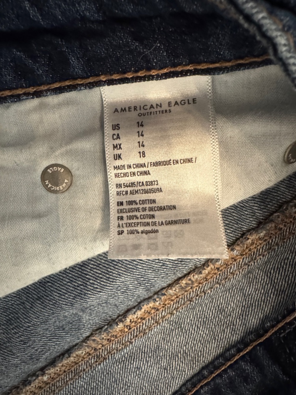 American Eagle Tomgirl Shortie Distressed Dark Blue Denim Jean Shorts - Picture 3 of 6